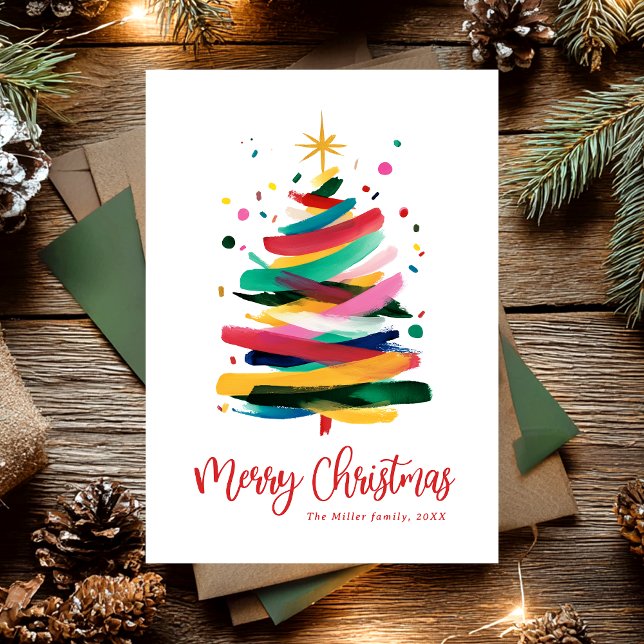 Modern Colourful Merry Christmas  Holiday Card (Creator Uploaded)