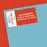 Modern Colourful Merry Christmas Label<br><div class="desc">A colourful,  fun and festive Christmas return address label. Personalise it with your name.</div>