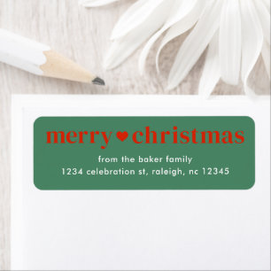 Modern Colourful Merry Christmas Return Address Label