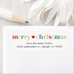 Modern Colourful Merry Christmas Return Address Return Address Label<br><div class="desc">Modern Colourful Merry Christmas Return Address label. Click the edit/personalise button to customise this design with your text.</div>