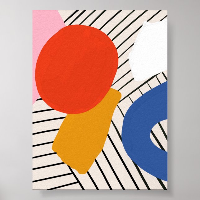 Modern Colourful Minimalist Wall Art Print (Front)
