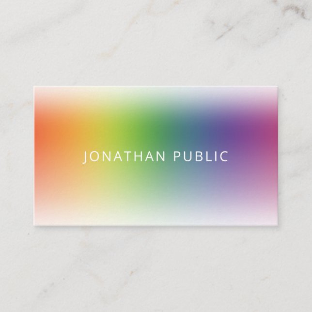 Modern Colourful Minimalistic Elegant Template Business Card (Front)