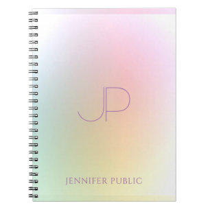 Modern Colourful Monogram Template Elegant Notebook