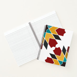 Modern colourful moroccan tiles notebook