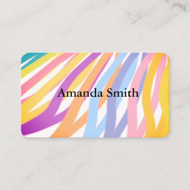 modern colourful painted  stripes business card (Front)