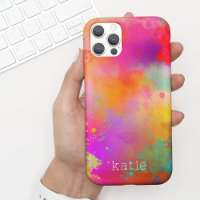 Modern Colourful Painted Watercolor Art w/ Name