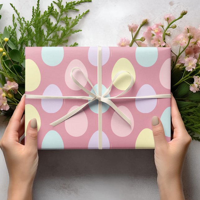 Modern Colourful Pastel Eggs Pattern | Easter  Wra Wrapping Paper (Creator Uploaded)
