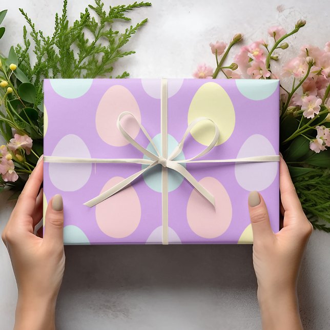 Modern Colourful Pastel Eggs Pattern | Easter  Wra Wrapping Paper (Creator Uploaded)