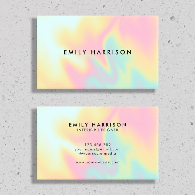 Modern Colourful Pastel Ombre Business Card (Creator Uploaded)