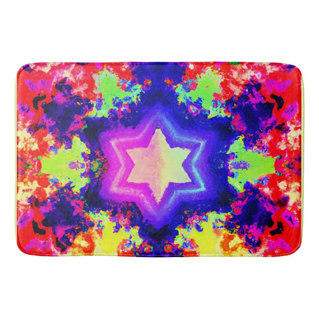 Modern Colourful Pattern Design Bath Mat (Front)