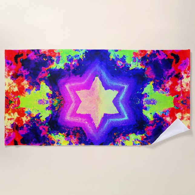 Modern Colourful Pattern Design Beach Towel (Front)