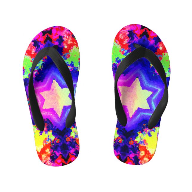 Modern Colourful Pattern Design Kid's Thongs (Footbed)