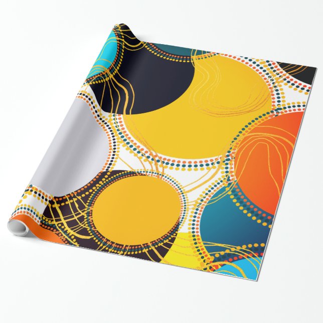Modern Colourful Pattern Fun Geo Abstract  Wrapping Paper (Unrolled)