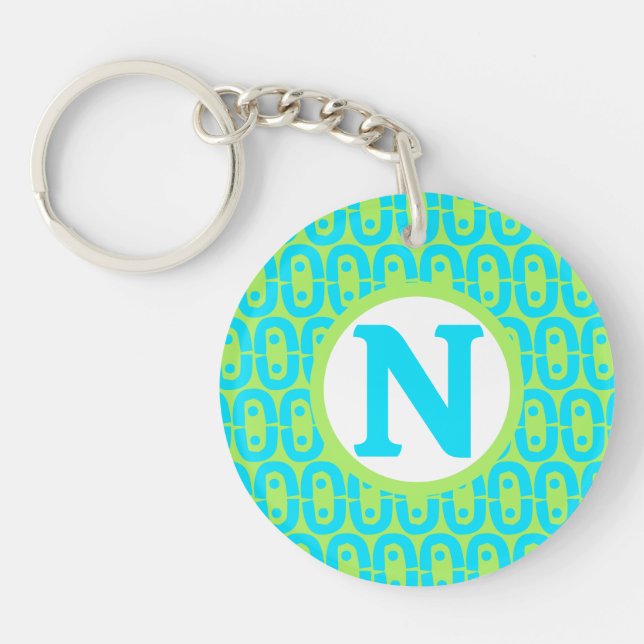 modern colourful pattern key ring (Front)