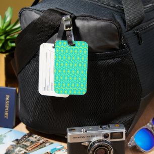 modern colourful pattern luggage tag