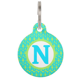 modern colourful pattern pet tag