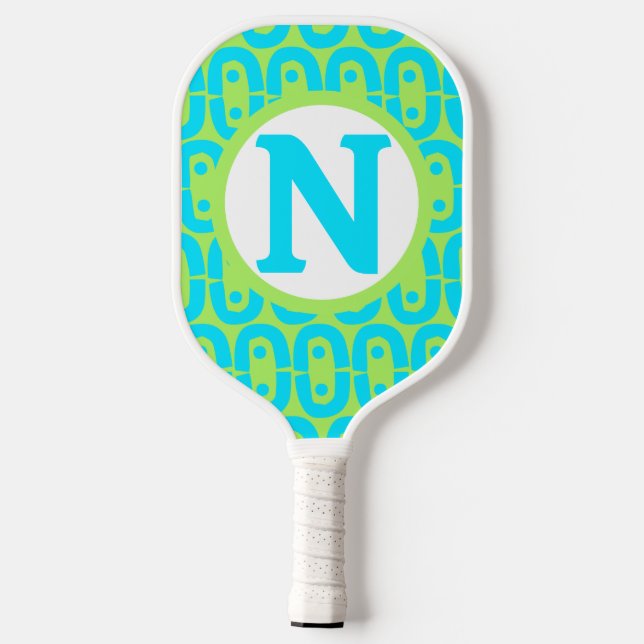 modern colourful pattern pickleball paddle (Back)