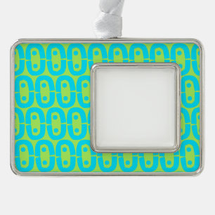 modern colourful pattern silver plated framed ornament