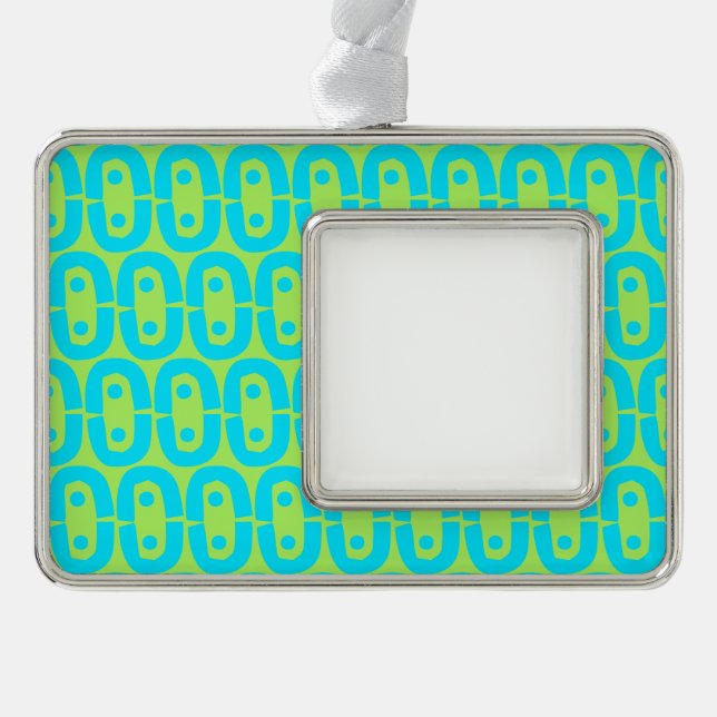 modern colourful pattern silver plated framed ornament (Front)