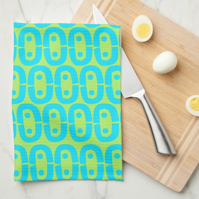 modern colourful pattern tea towel (Quarter Fold)