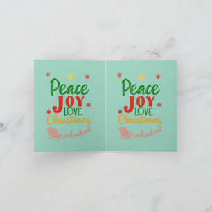 Modern Colourful Peace Joy Love Christmas Typograp Invitation