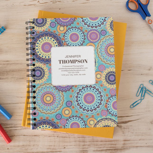 Modern Colourful Personalised Geometric  Planner (Personalized Geometric Notebook.)
