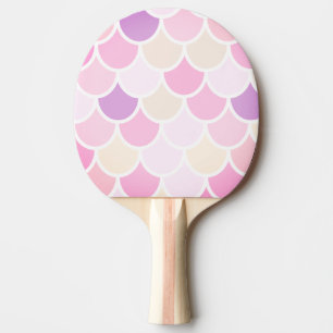 Modern Colourful Pink Mermaid Scales Pattern Ping Pong Paddle