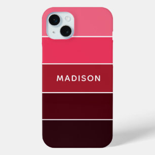 Modern Colourful Pinks Colorblock Personalised Nam iPhone 15 Mini Case