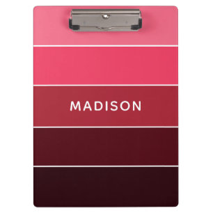 Modern Colourful Pinks Colorblock Personalised Nam Clipboard
