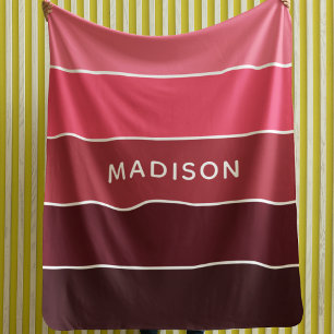 Modern Colourful Pinks Colorblock Personalised Nam Sherpa Blanket