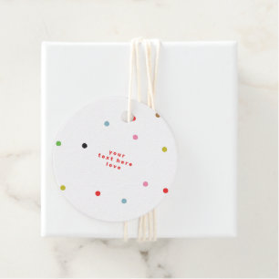 Modern colourful polka confetti christmas holiday favour tags