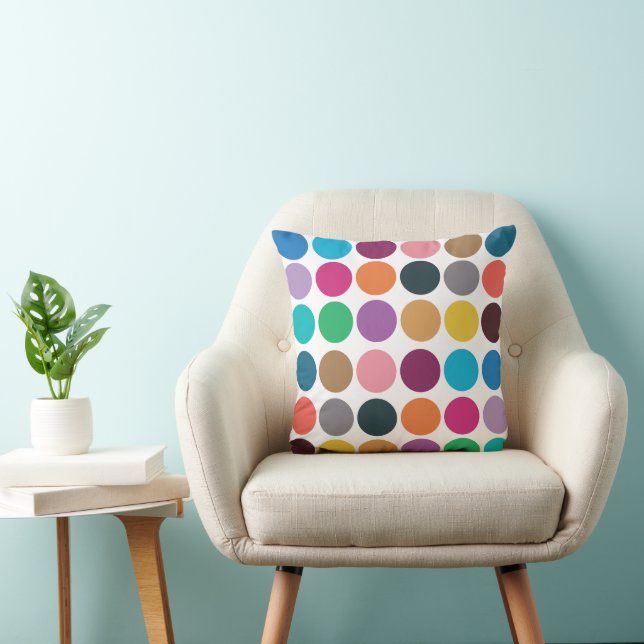 Modern Colourful Polka Dot  Cushion (Chair)