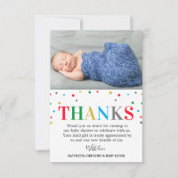 Modern Colourful Polka Dot Unisex Baby Shower