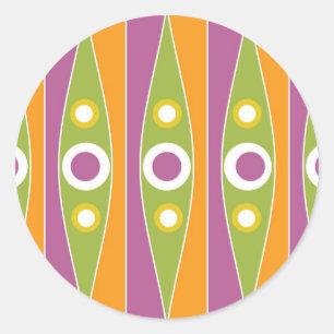 Modern Colourful Polka Dots Pattern Classic Round Sticker