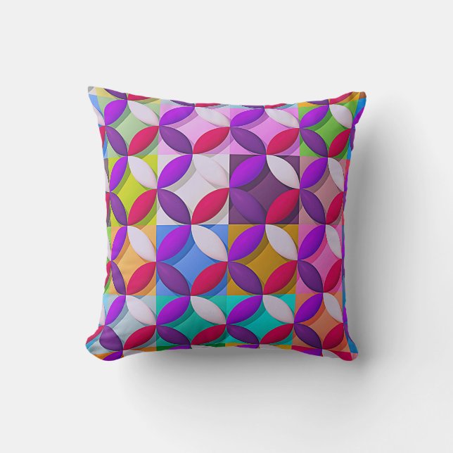 Modern, colourful pop art pattern  cushion (Front)