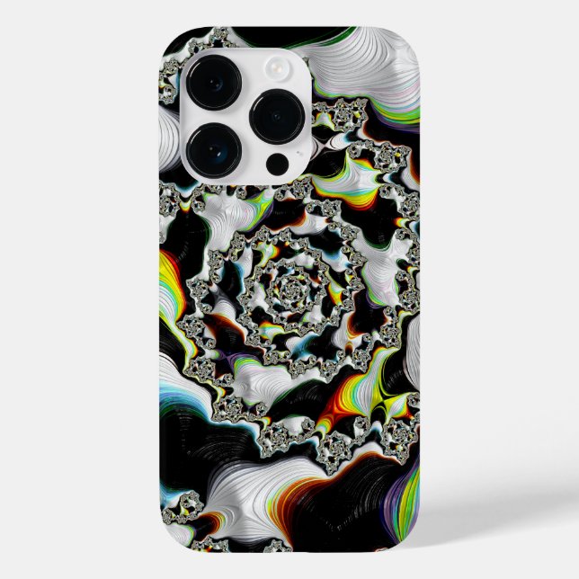 Modern Colourful Psychedelic Spiral Fractal Case-Mate iPhone Case (Back)