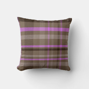 Modern Colourful Purple Plaid Pattern Cushion
