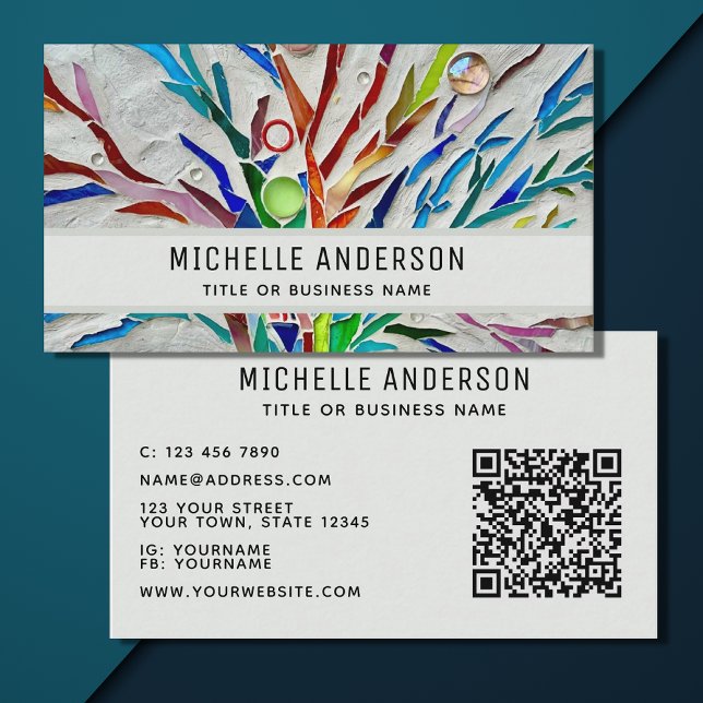 Modern Colourful QR Code Business Card (Creator Uploaded)