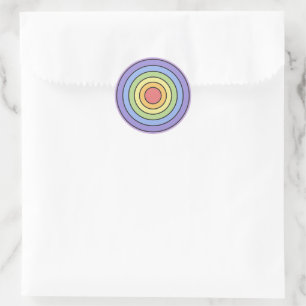 Modern Colourful Rainbow Colours Pattern Classic Round Sticker