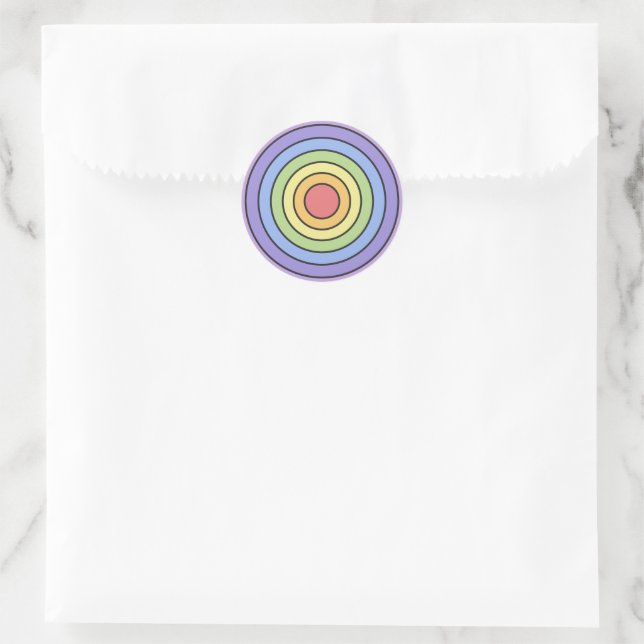 Modern Colourful Rainbow Colours Pattern Classic Round Sticker (Bag)