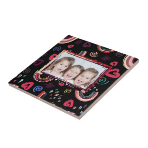 Modern Colourful Rainbow Custom Photo Ceramic Tile