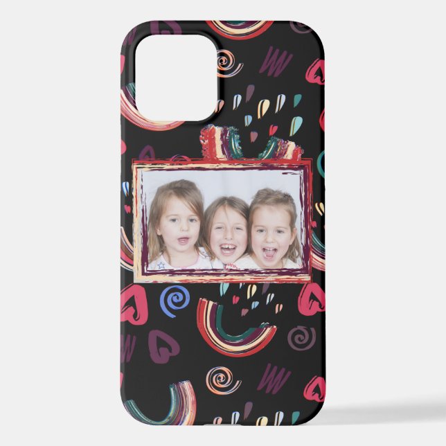 Modern Colourful Rainbow Custom Photo iPhone Case (Back)