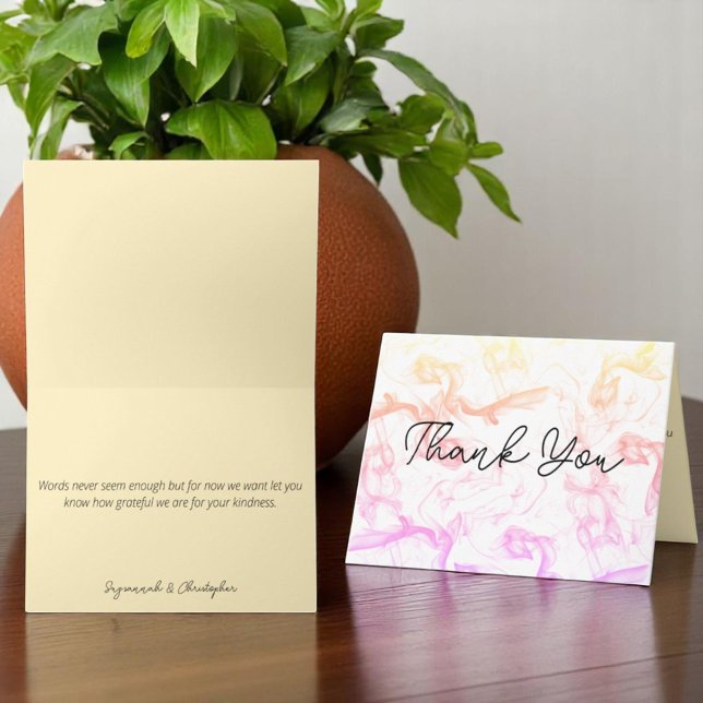 Modern Colourful Rainbow Mist Matching Inside Colo Note Card (cover and inside template thank you note sized card)