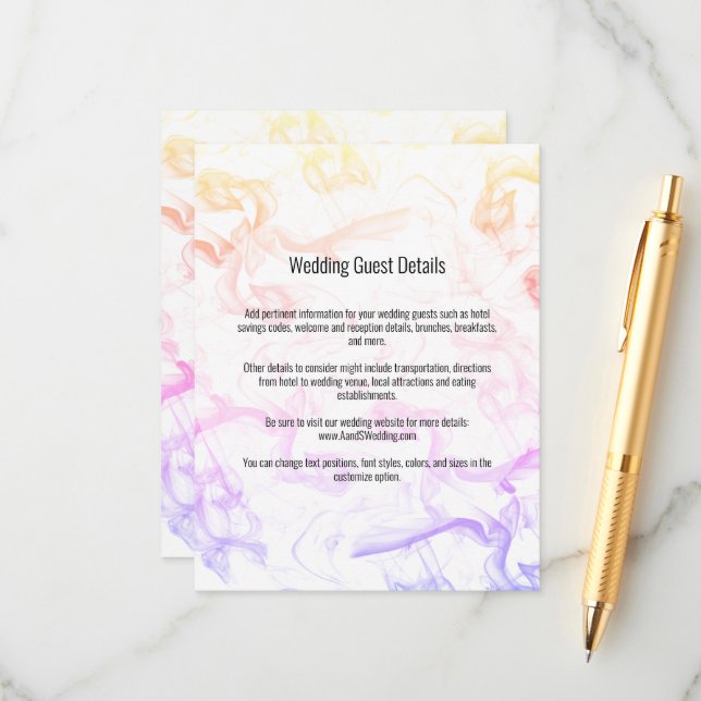 Modern Colourful Rainbow Mist Wedding Template (Front/Back In Situ)
