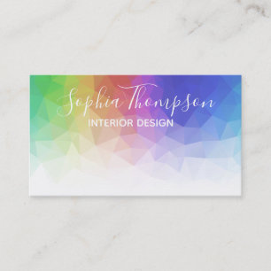 Modern Colourful Rainbow Polygonal - Business Card