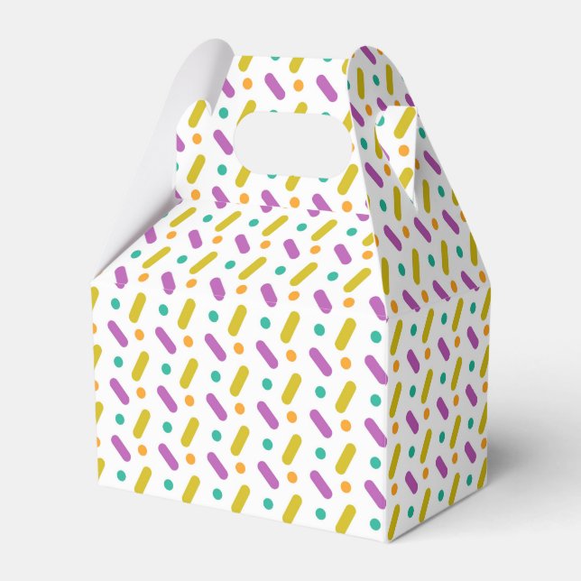 Modern Colourful Rainbow Sprinkles Birthday Party Favour Box (Front Side)