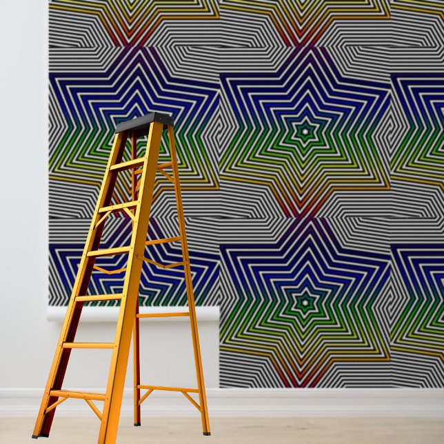  Modern Colourful Rainbow Stars Pattern Peel Stick Wallpaper (Modern Colorful Rainbow Stars Pattern Peel Stick Wallpaper)