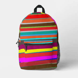 Modern Colourful Red Blue Green Stripes Backpack