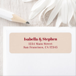 Modern Colourful Red & Cream Return Address Label