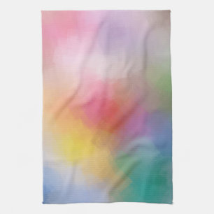 Modern Colourful Red Purple Blue Green Yellow Tea Towel